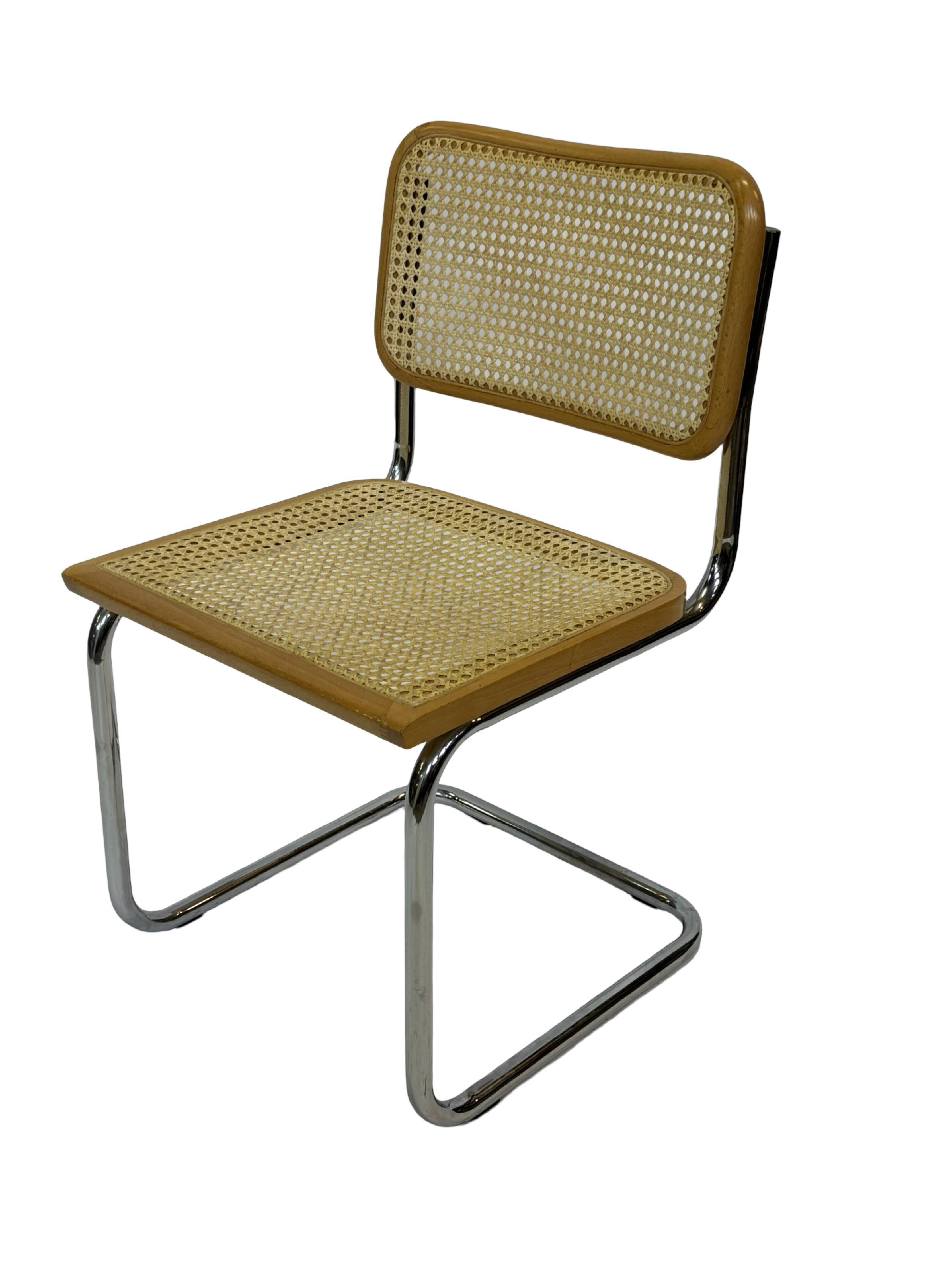 Set of 4 chairs Cesca B32 designed by Marcel Breuer design made in Italy