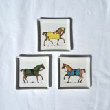 Set of 3 porcelain coasters from Auteuil