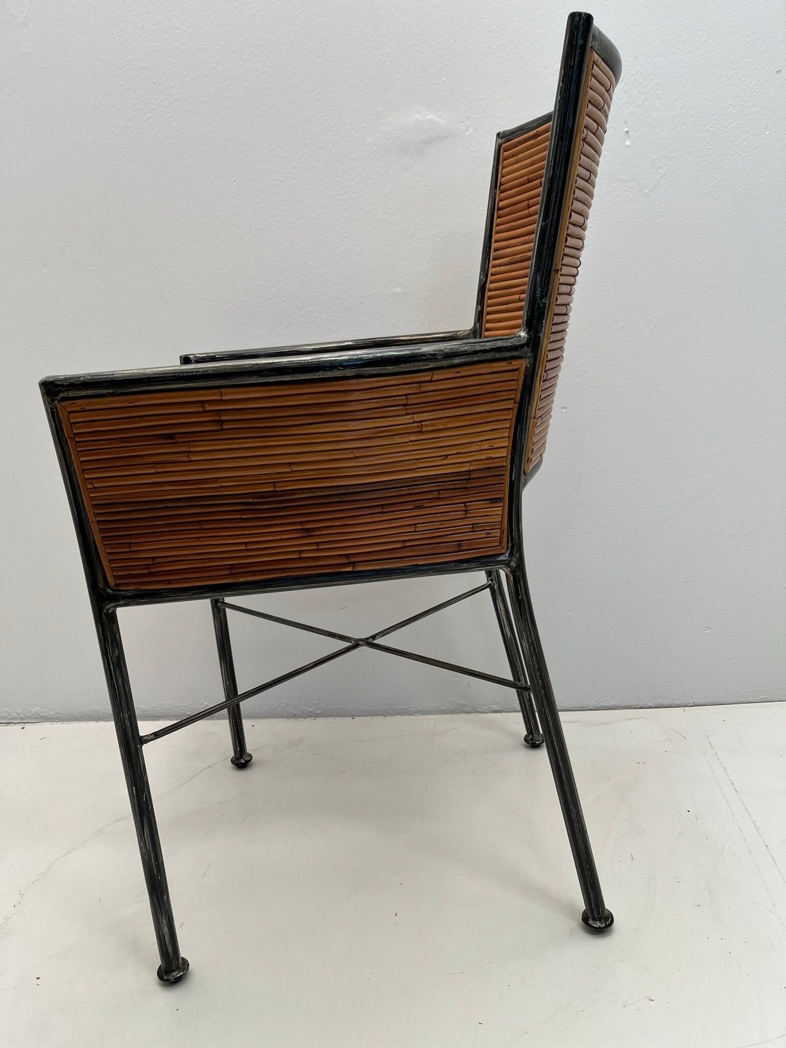 Bamboo and iron armchair