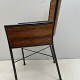 Bamboo and iron armchair
