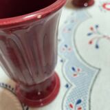 Lot de 6 mazagran en céramique émaillé bordeaux