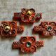 Set of 4 wall sconces in ceramic by Traudl Brunnquell, model 4320, West Germany, 1970s, Fat Lava.