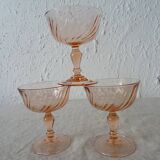 6 glasses dessert or champagne rosaline luminarc 480323 pink glass
