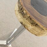Vintage stool or side table in birch and steel