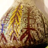 Vase en céramique de accolay ,decor abstrait primitif