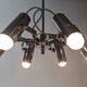 Modernist chandelier with 6 spots in chrome metal, France circa 1970.