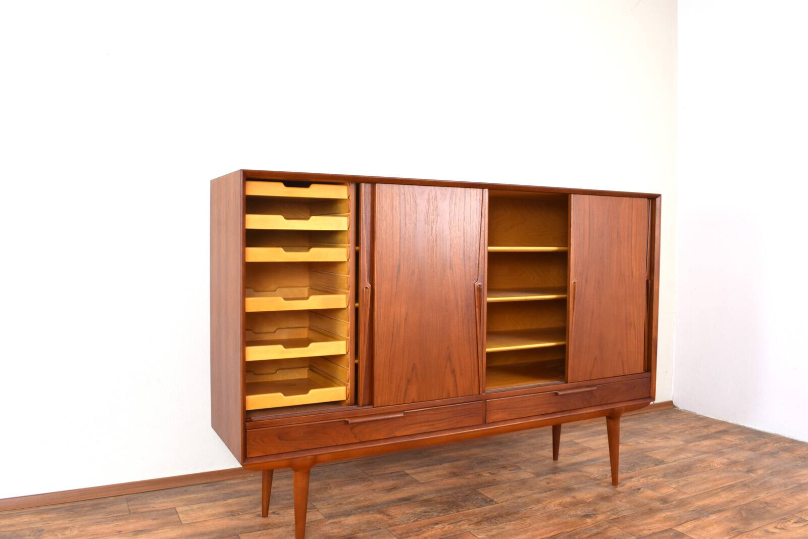 Mid-Century Danish Teak Highboard Model 13 by Gunni Omann for Omann Jun