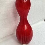 Red glass vase dimension: height -33cm- width -12cm-