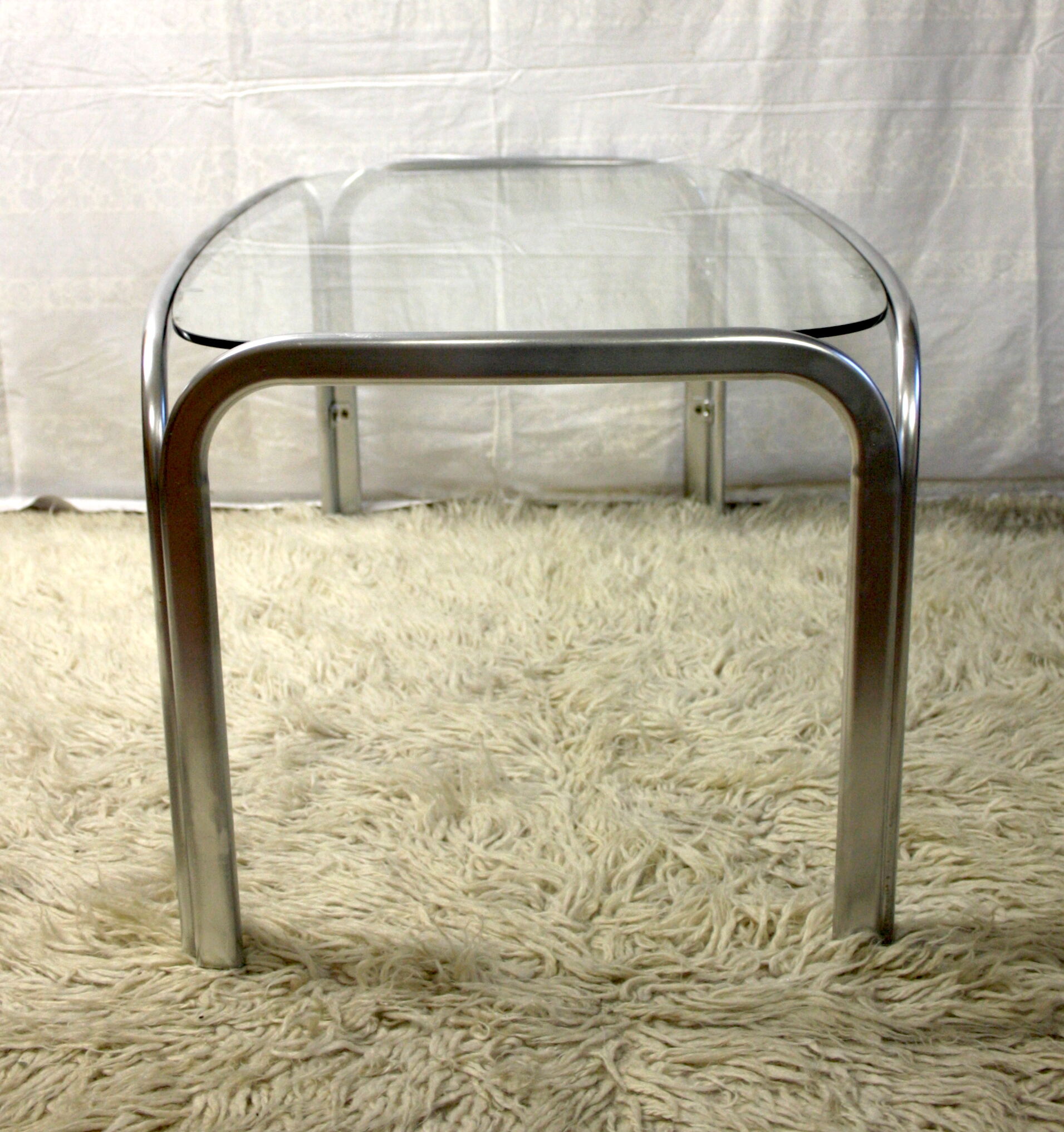 Coffee table - metal and glass - circa 70