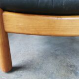 Pair of designer leather armchairs 80s