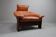Vintage tripod lounge chair in leather, rattan and oak, Netherlands