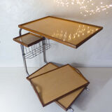 Desserte vintage l'adap-table acier bois chrome formica
