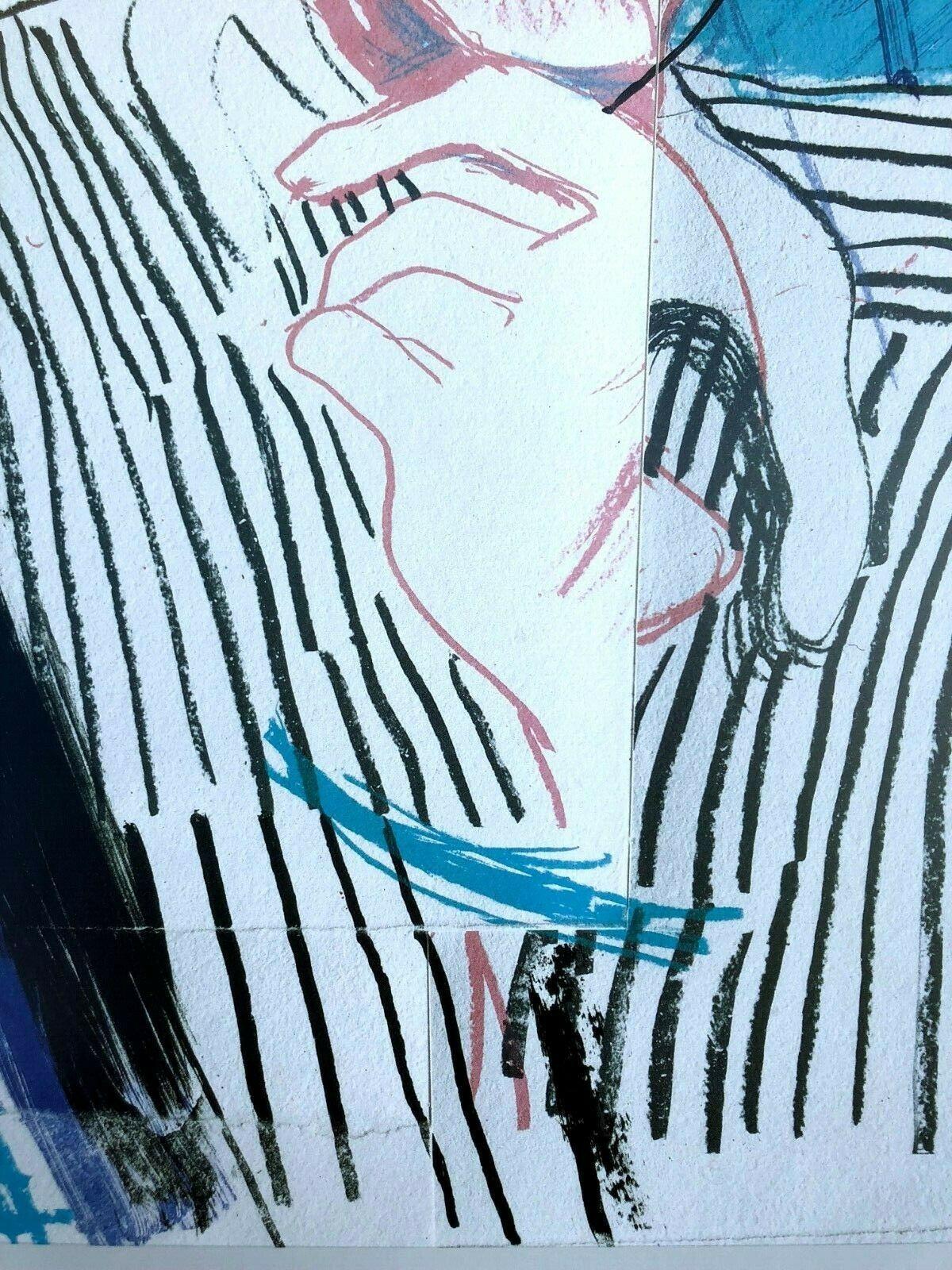 David Hockney  vintage offset lithograph, picasso styled for vogue