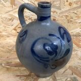 Ancienne jarre huilier grès bleu alsace décoration xixeme vintage