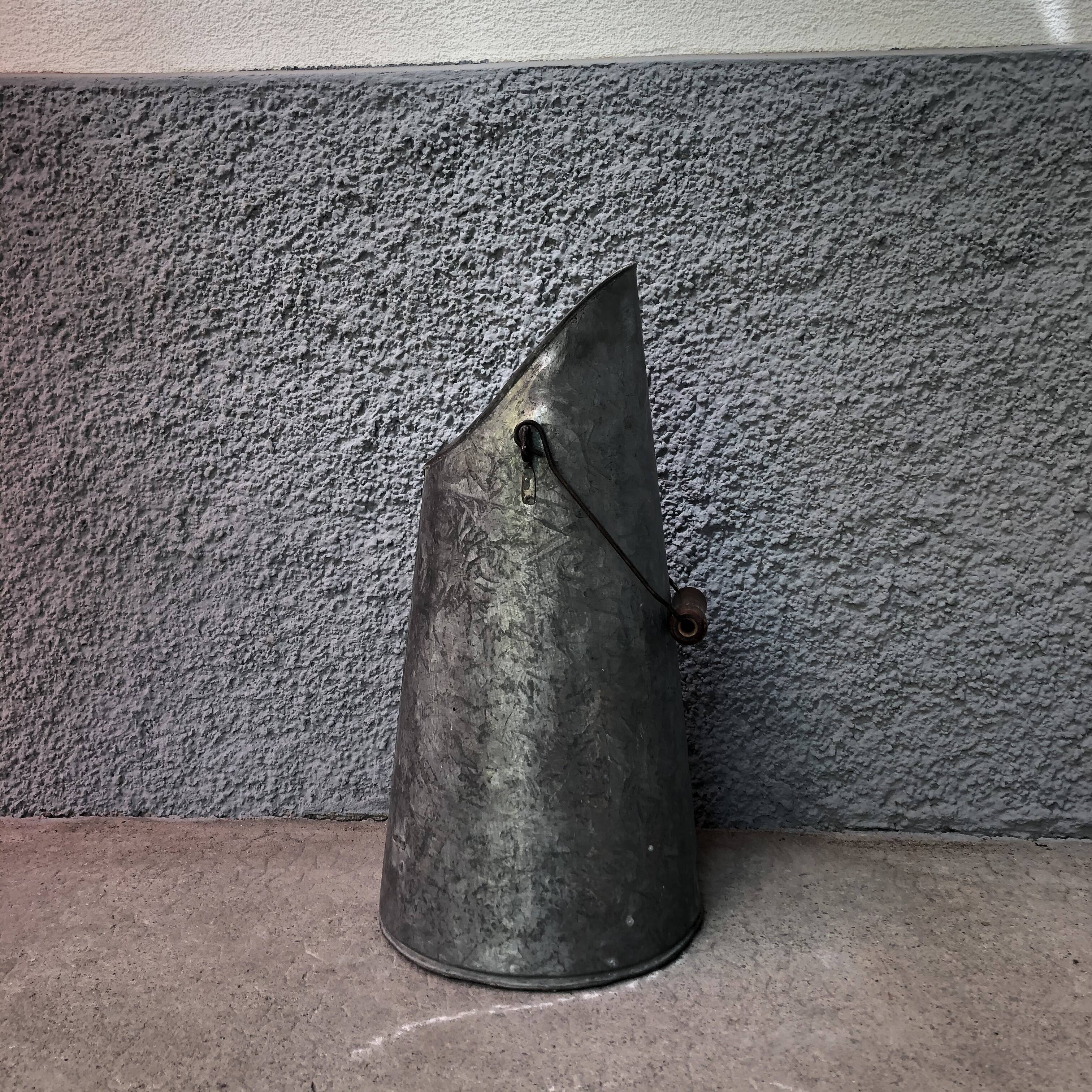 Old metal coal bucket