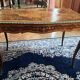 Desk, rosewood marquetry table, bronze ornaments dating from the late 19th century.