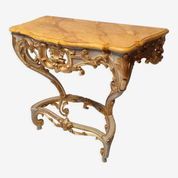 Louis xv style console on four legs - lacquered wood - 19th