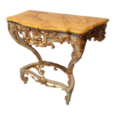 Louis xv style console on four legs - lacquered wood - 19th