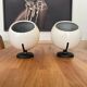 Pair of adjustable vintage wall lamps, white lacquered metal, LITA 1970
