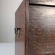 Victorian Oak Writing Cabinet with Automatic Tambour, 19th Century