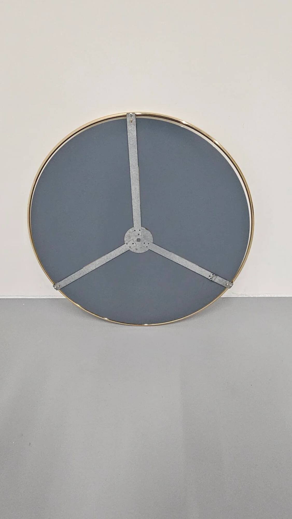 Italian 1960s solid brass wall mirror with original patina – Milan nightlife provenance