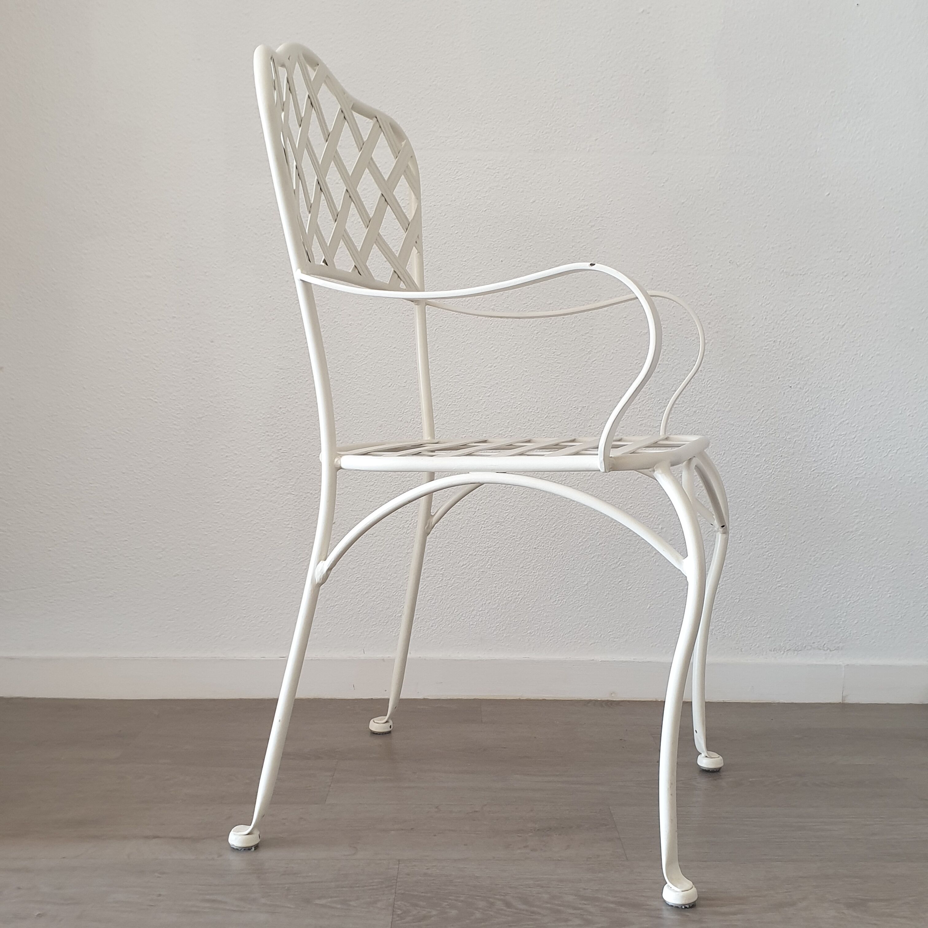 Chair armchair metal wrought iron white