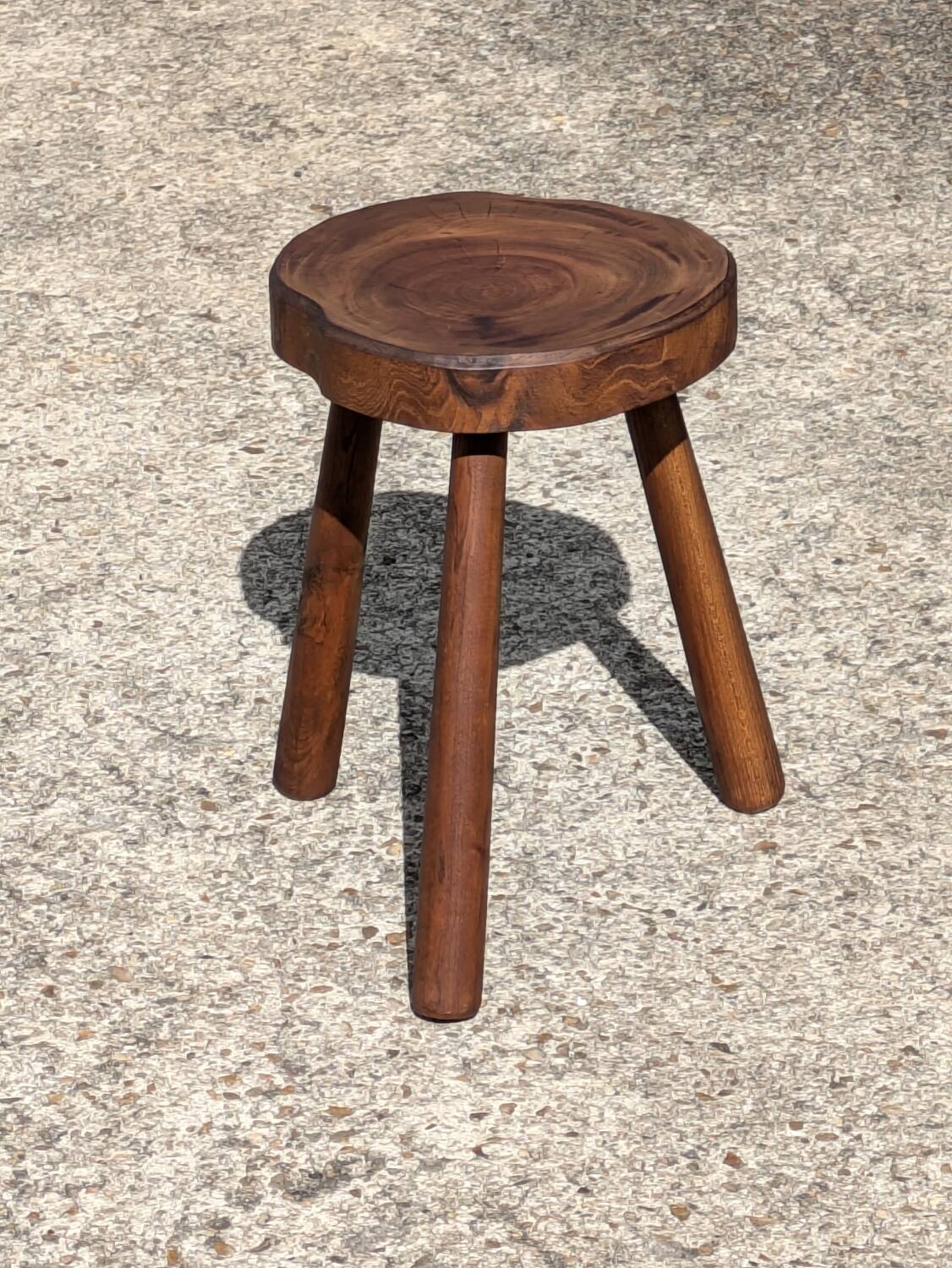 Vintage brutalist tripod stool