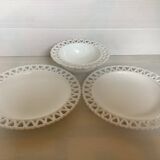 Opaline trio plate and heart bowl