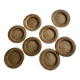 Set of round woven rattan and canework coasters