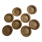 Lot de dessous d’assiette ronde  rotin tressé et cannage