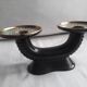 Vintage candle holder with 2 branches in Vallauris ceramic