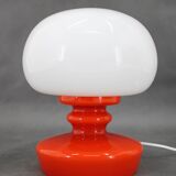 Lampe de table champignon en verre opalin Stepan Tabery des années 1970, Tchécoslovaquie