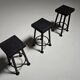 Ensemble de 3 tabourets brutalistes, Belgique, 1970