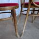Set of 8 Vintage Bentwood Bistro Chairs: Red Upholstery