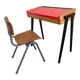 Vintage 1960s school desk with a red Formica top.