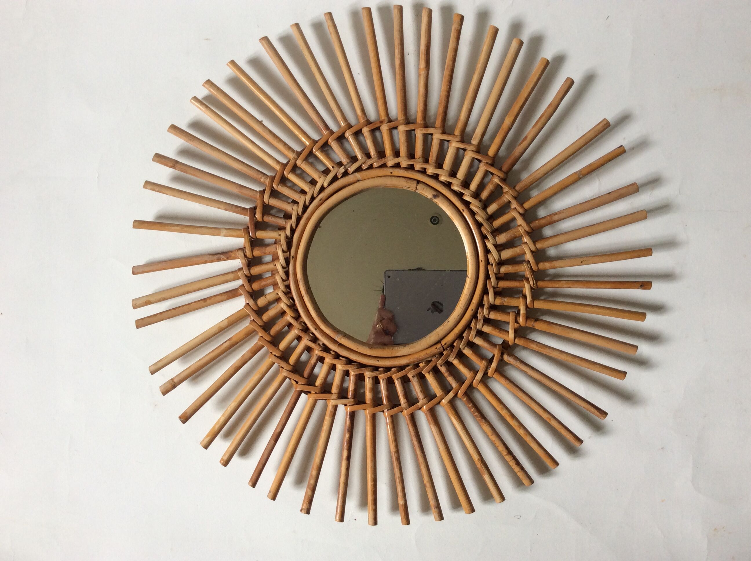 Vintage rattan mirror - 57cm