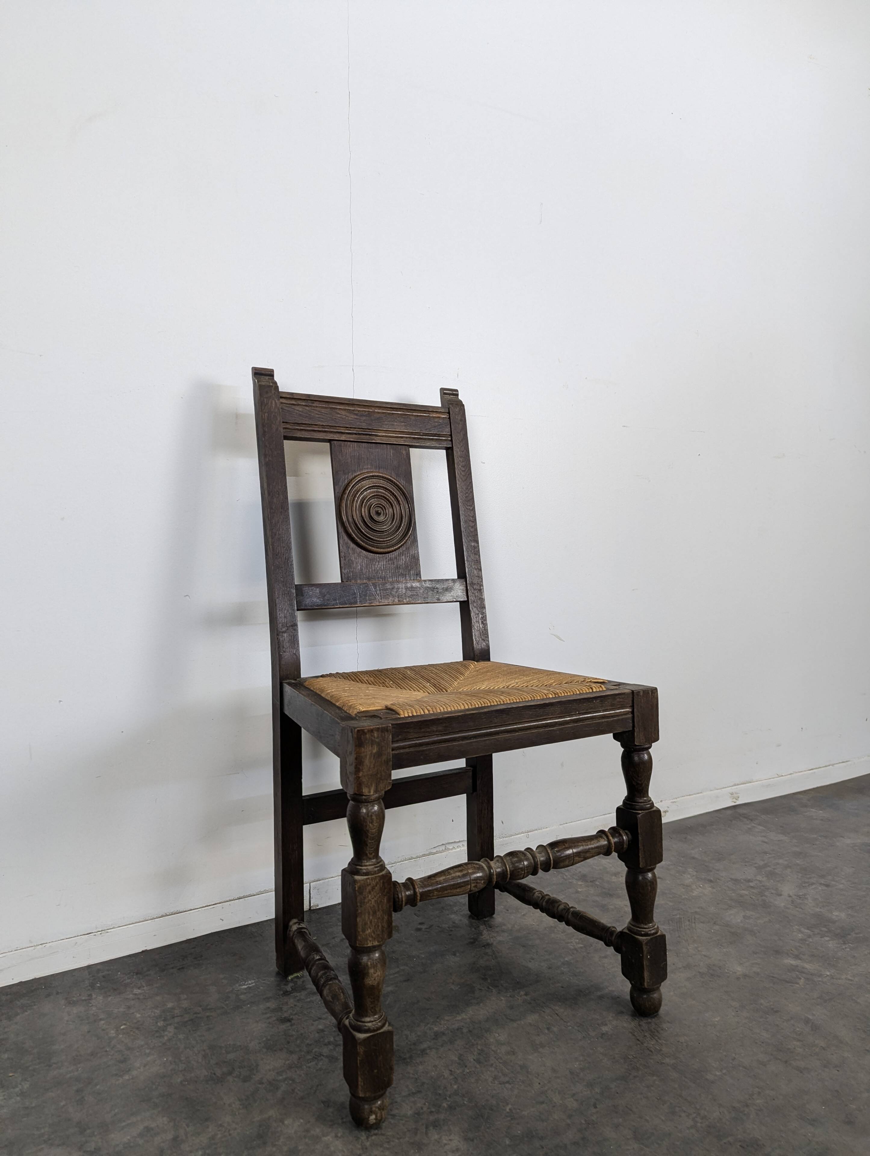 Set of 6 chairs in the style of Dudouyt.