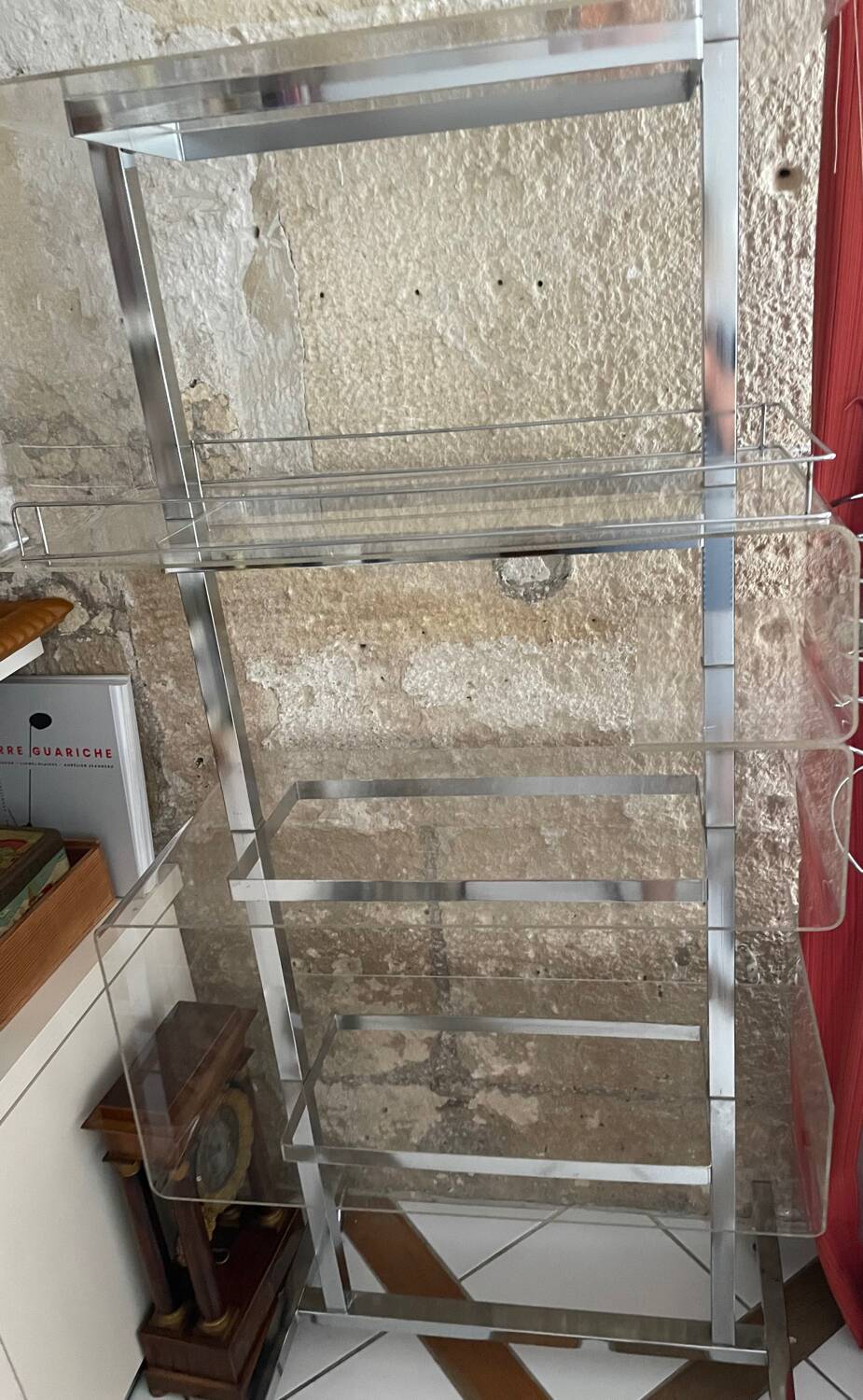 Metal and plexiglass shelf