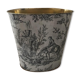 Metal wastebasket old décor fabric of jouy
