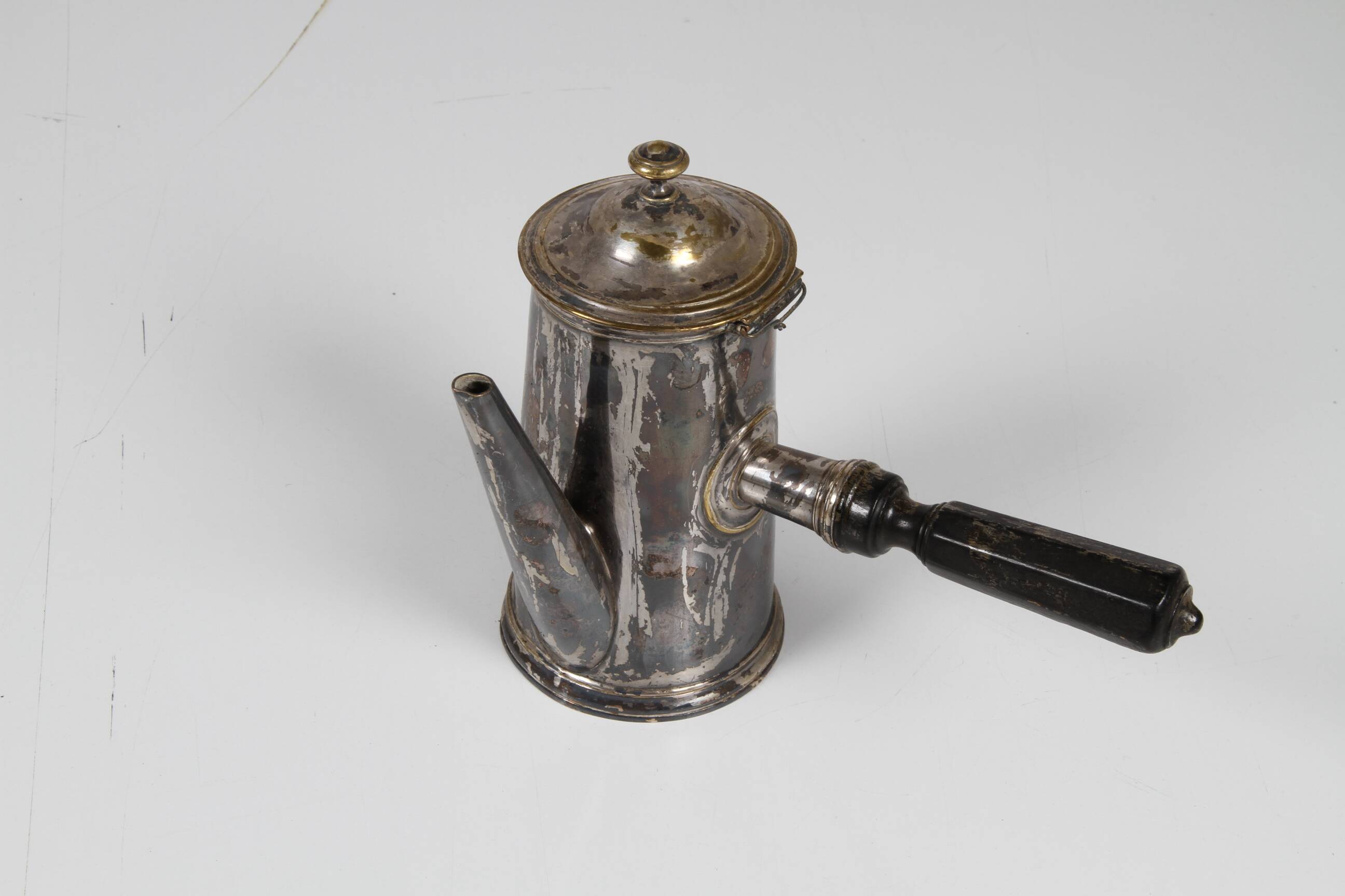 Individual silver-plated chocolate pot