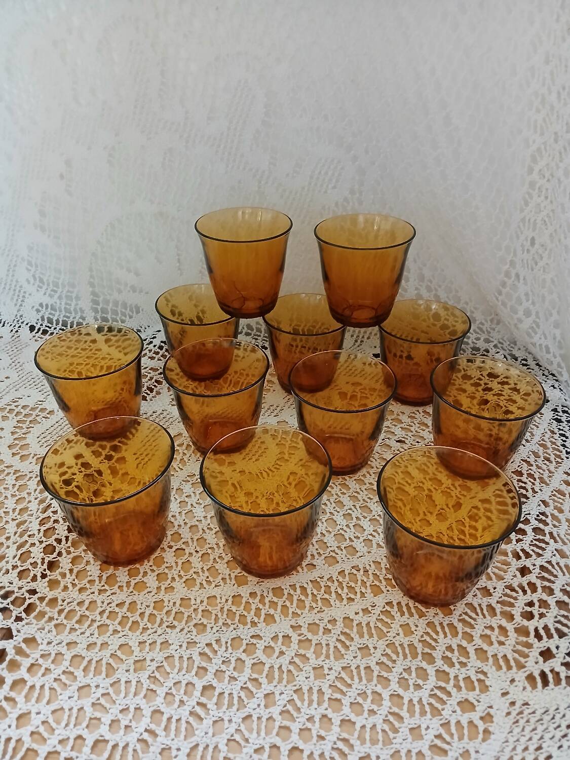 12 antique Vereco water glasses