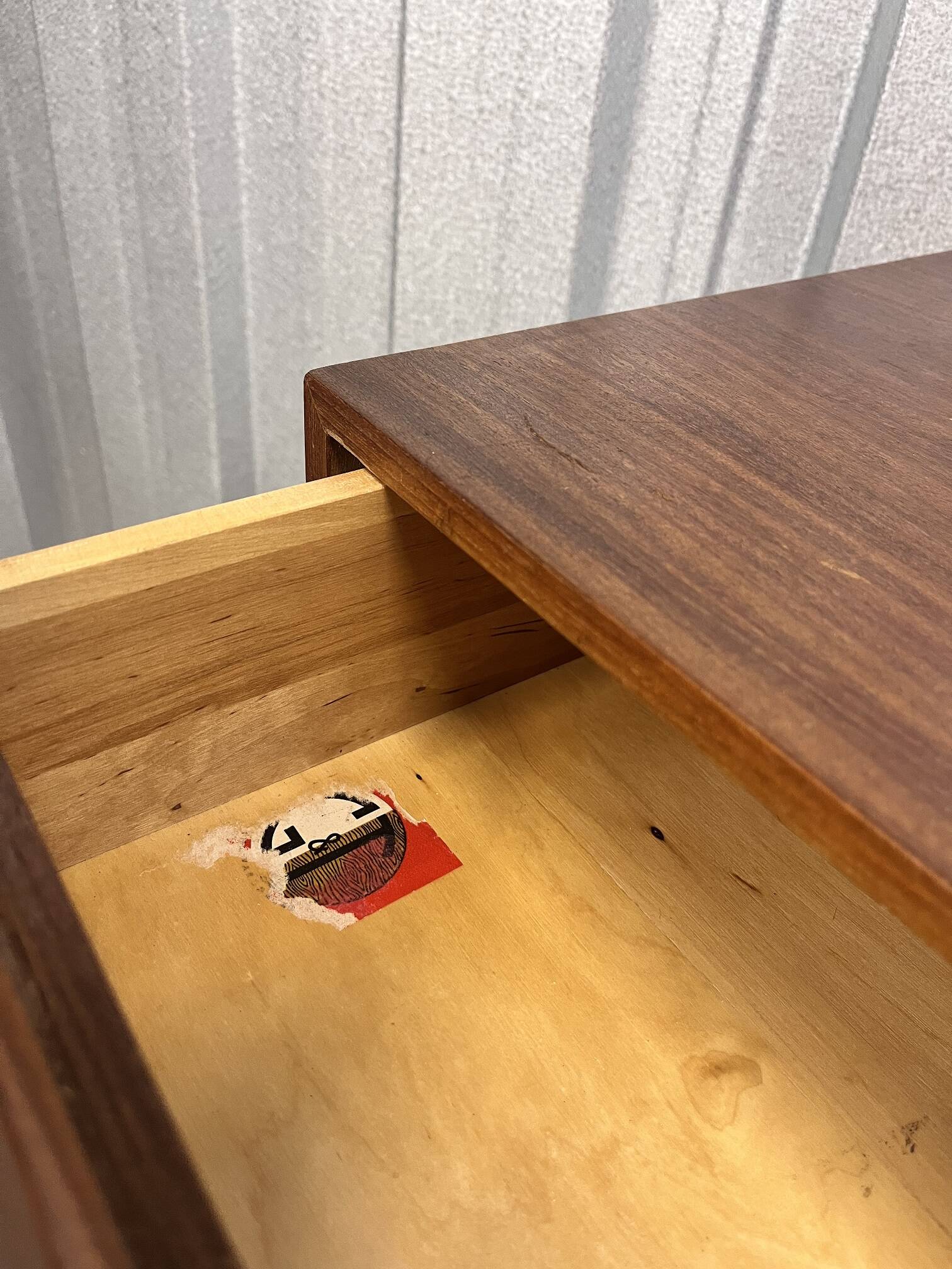 Swedish Console Table with Two Drawers in Dark Teak by G&T, 1960s