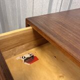 Swedish Console Table with Two Drawers in Dark Teak by G&T, 1960s