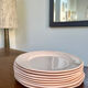 Set of 8 flat plates Digoin Sarreguemines pink
