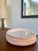Set of 8 flat plates Digoin Sarreguemines pink