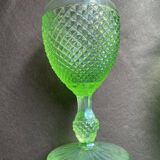 Green diamond tip stemmed glasses