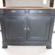 Buffet 2 portes noir et bois relooké