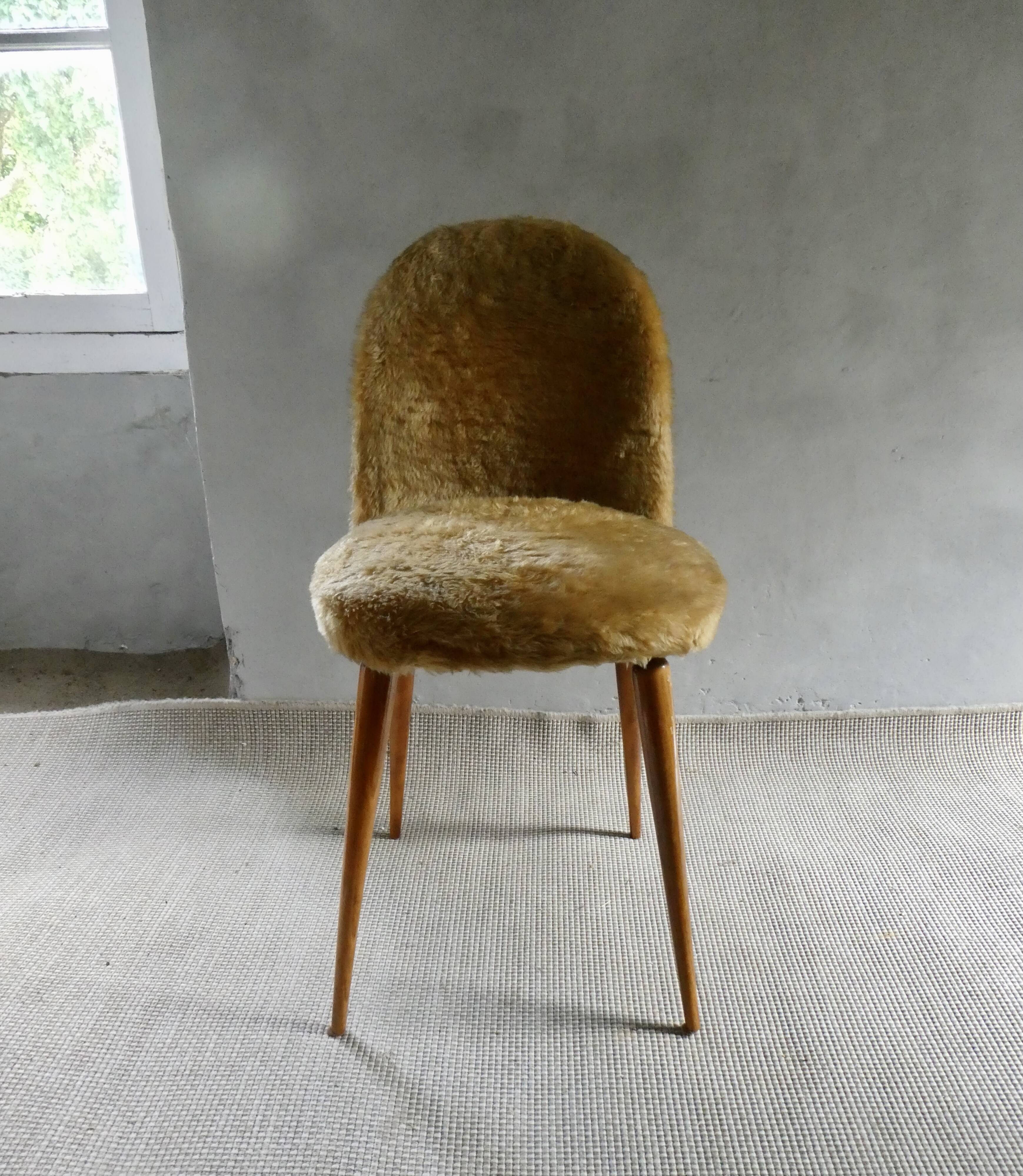 Bronzed moumoute chair from the 60s