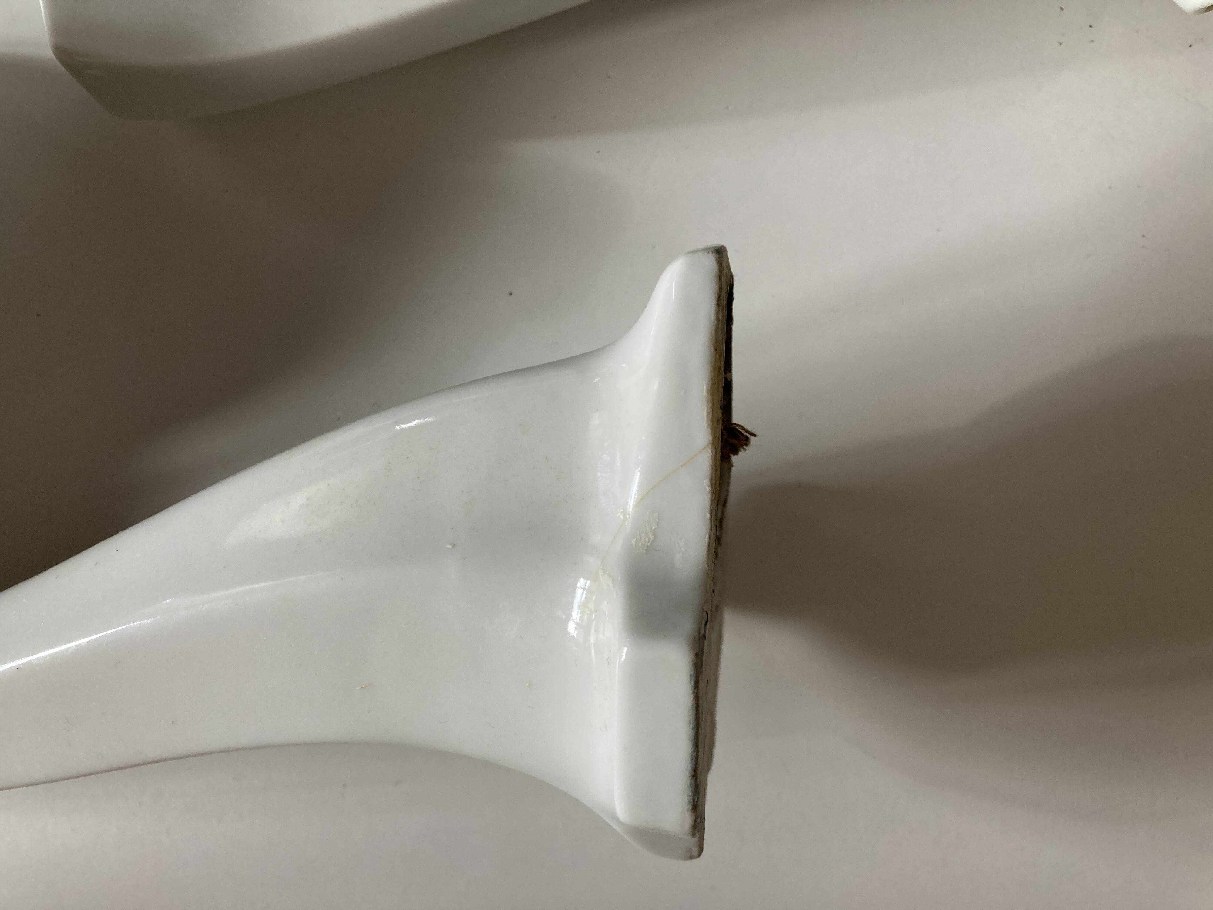 Pair of porcelain wall lights 1950 bathroom