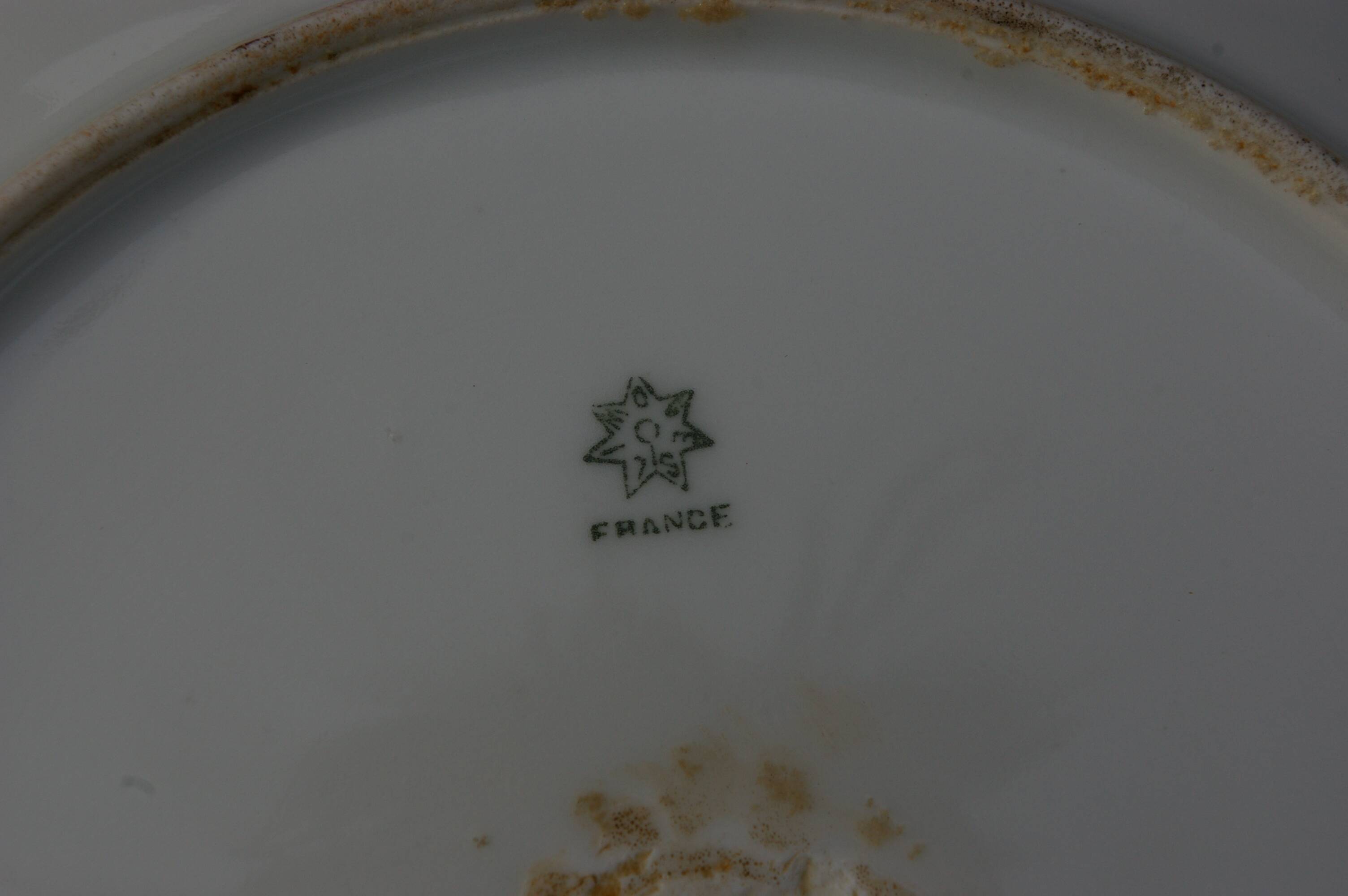 6 Assiettes à dessert en porcelaine de Limoges 1900 - Décor oiseau